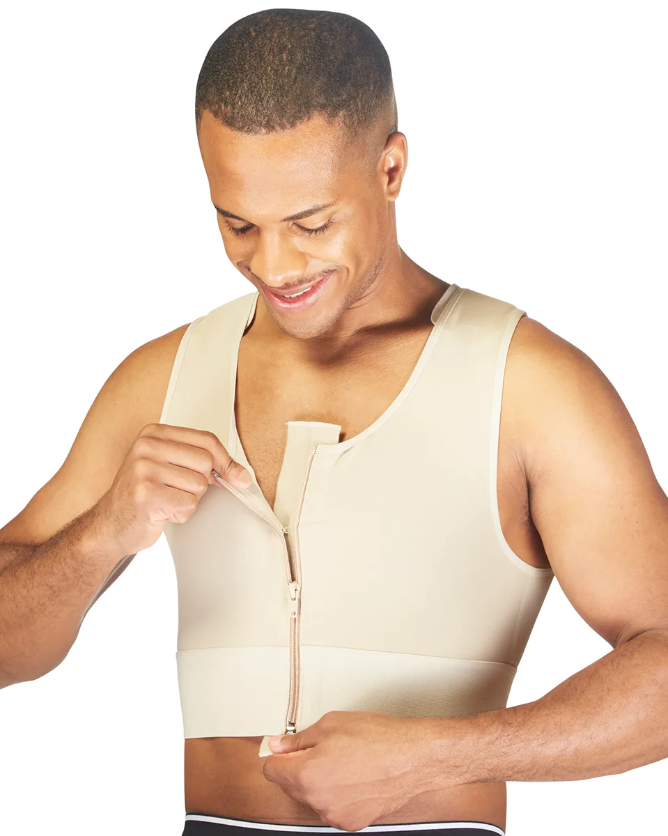 Clearpoint Medical Men’s Shapewear Zippered Short Vest - 784 - Image 3