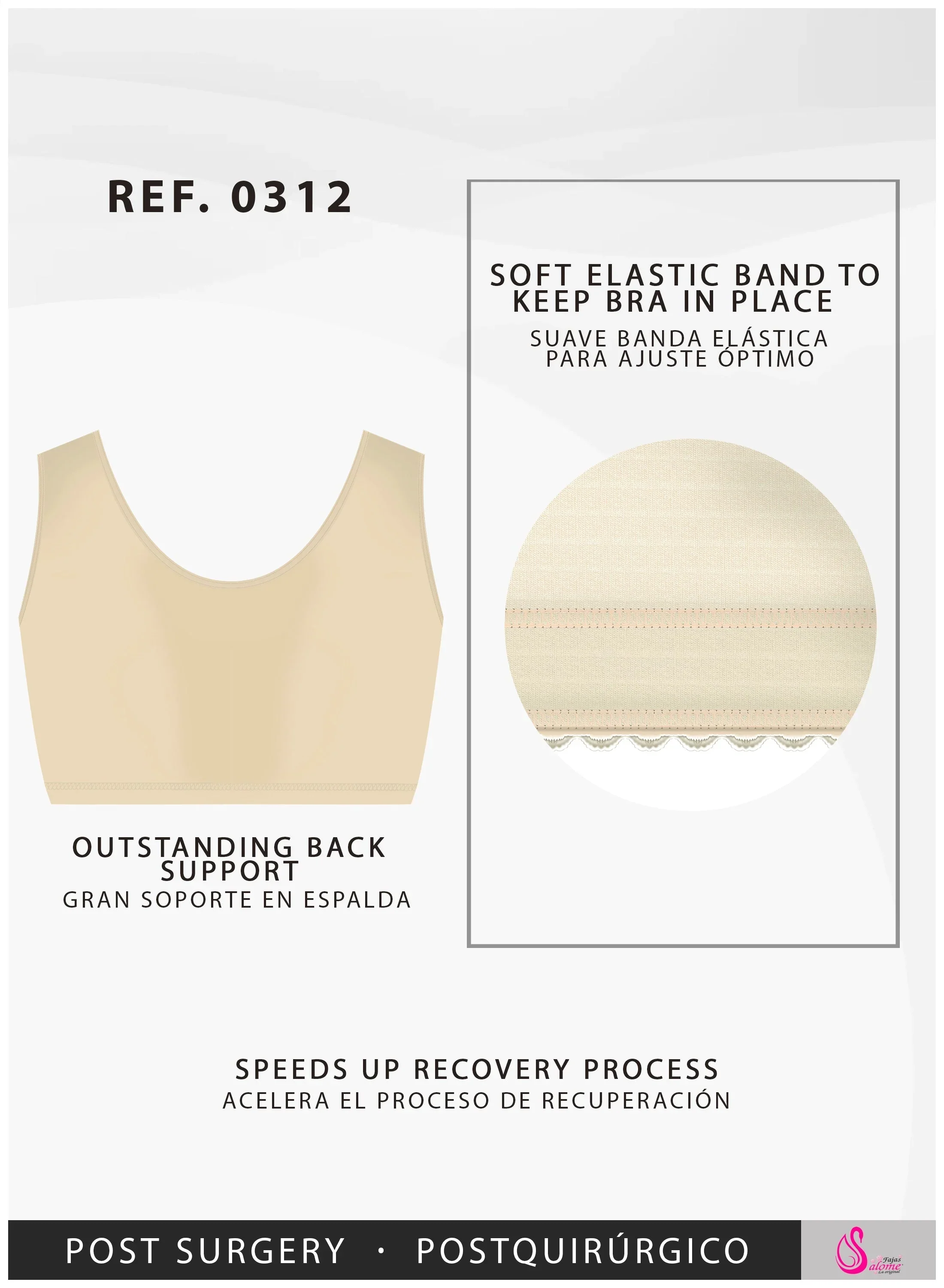 Fajas Salome Front Closure Breast Augmentation Post Surgery Bra for Women Powernet - Image 7