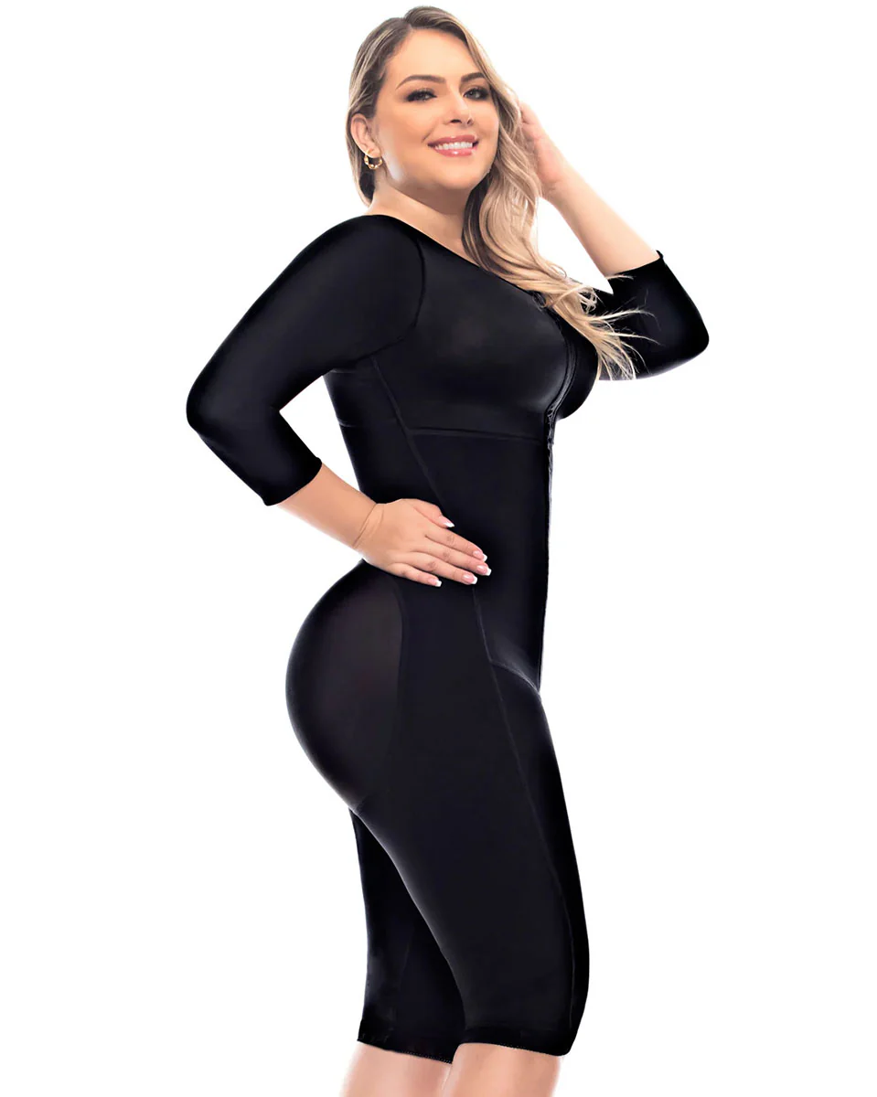 Fajas Uplady Full Body Knee Length Post Surgery Fajas Colombianas with Sleeves - Image 3