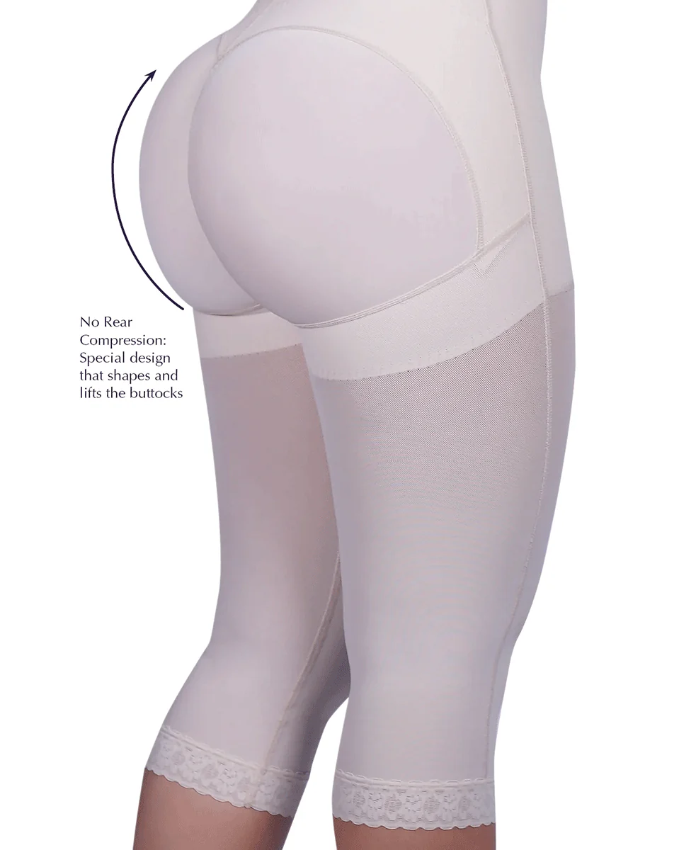 Siluet Extra-Strength Compression Braless Capri Style Minimizer Bodysuit with Latex - Image 5