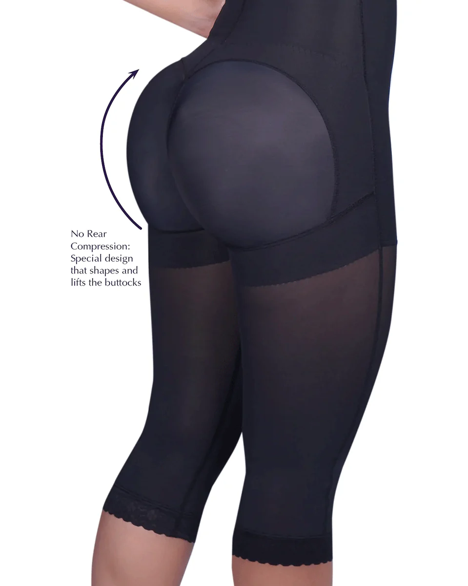 Siluet Extra-Strength Compression Braless Capri Style Minimizer Bodysuit with Latex - Image 8