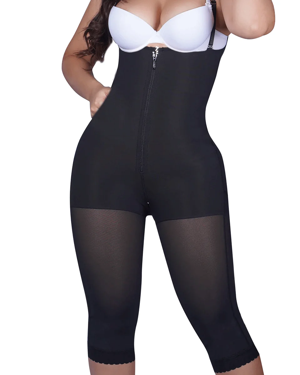 Siluet Extra-Strength Compression Braless Capri Style Minimizer Bodysuit with Latex - Image 9